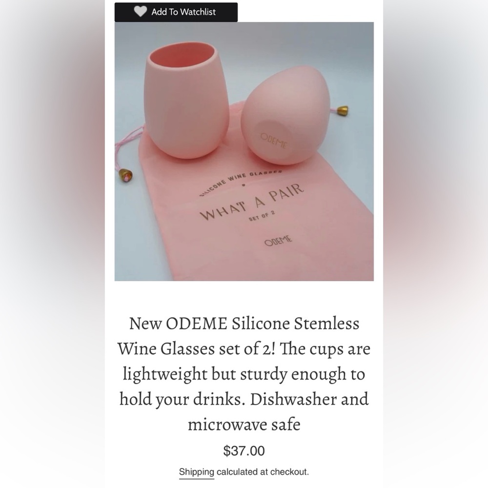 Odeme Pink Silicone Wine Glasses Set